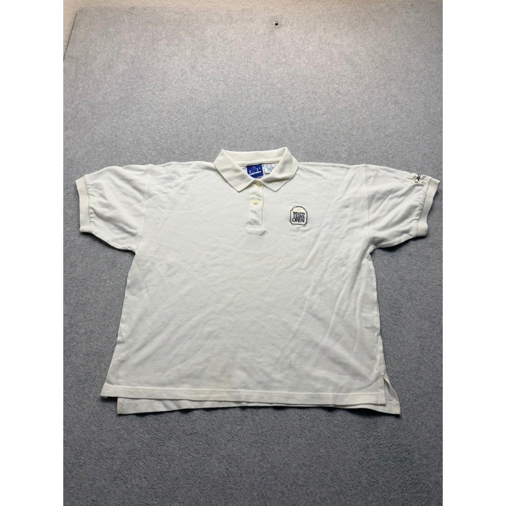 Vintage EP Pro Westin Texas Open Golf Polo Shirt Cream White Womens XL Pique